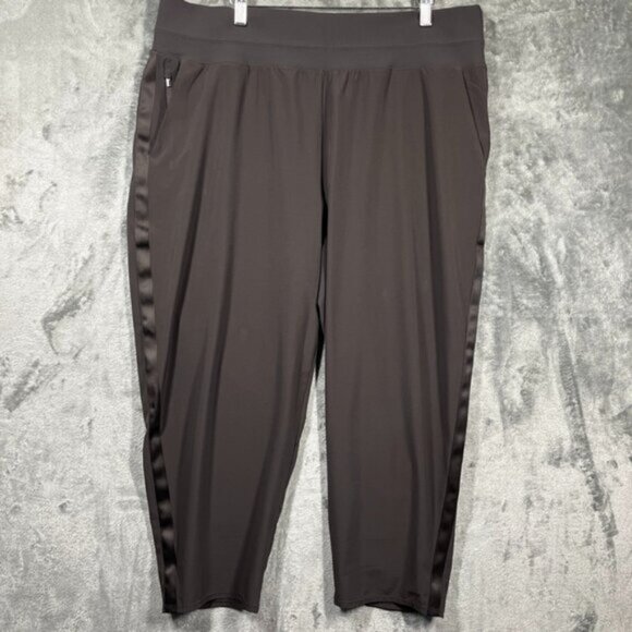 Athleta Pants Womens 18 Performance Nolita Slim Tapered Crop Pants Brown Jogger - Picture 1 of 9